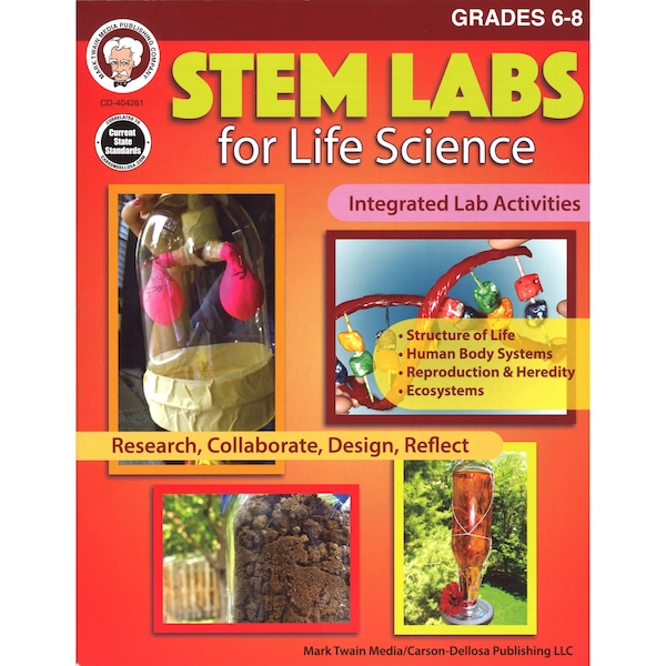 Mark Twain Media STEM Labs for Life Science Resource Book, Grade 6-8, Paperback 404261 - main